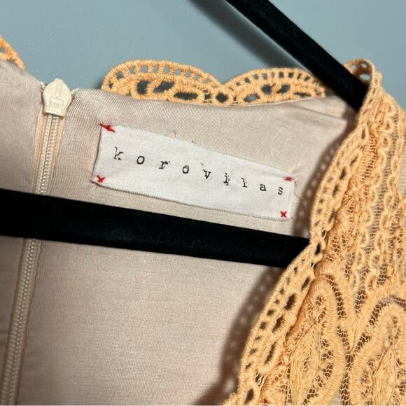 Anthropologie KOROVILAS Calantha Crochet Maxi Dress Peach Women’s Size M - Picture 7 of 11